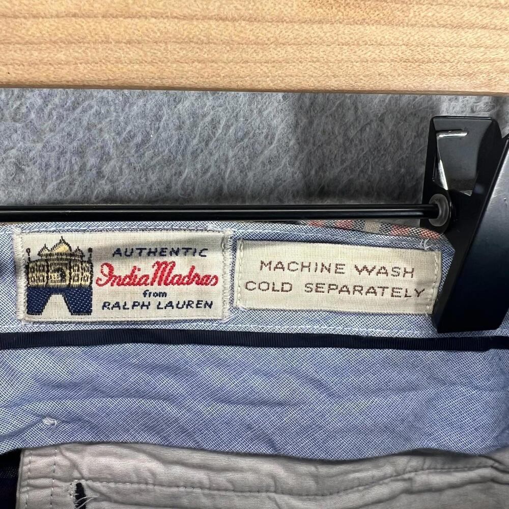 Vintage Polo Ralph Lauren Shorts Mens 34 India Madras Plaid Preppy 90s Straight - Picture 7 of 9